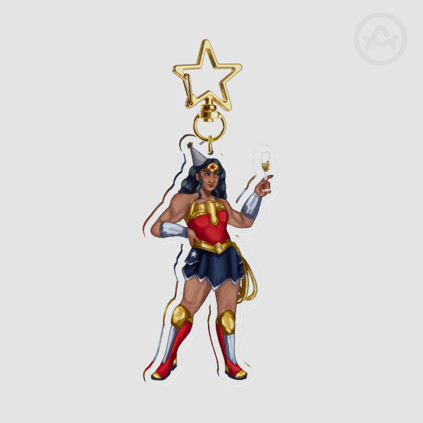 Wonder Woman New Years Eve Keychain