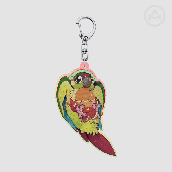 Yellow-sided Flipper ( double sided conure keychain)