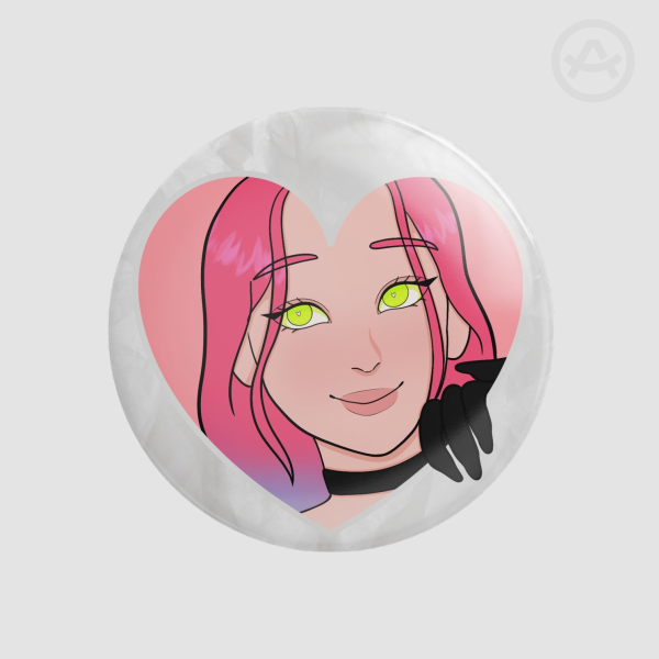 Mizi Heart Round Badge (Button Pin)  | Alien Stage