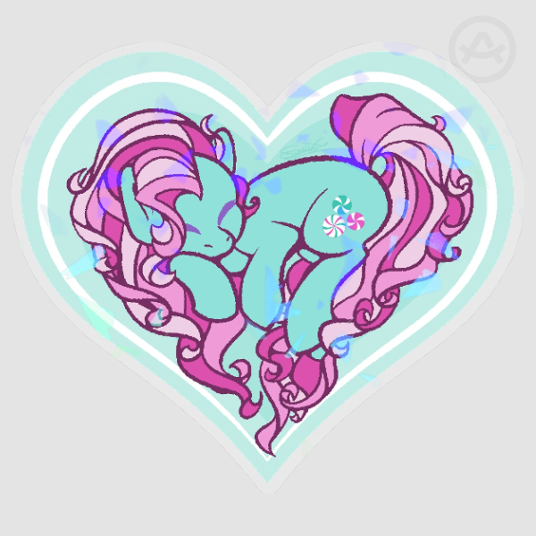 Minty Heart PET Vinyl Sticker