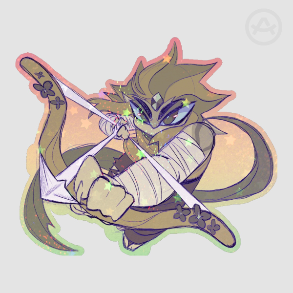 Wind Archer — Colored Edge Die Cut Stickers