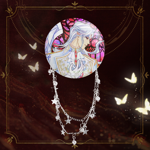 SYLUS SILVERWING LOVE AND DEEPSPACE Round Badge With Chains