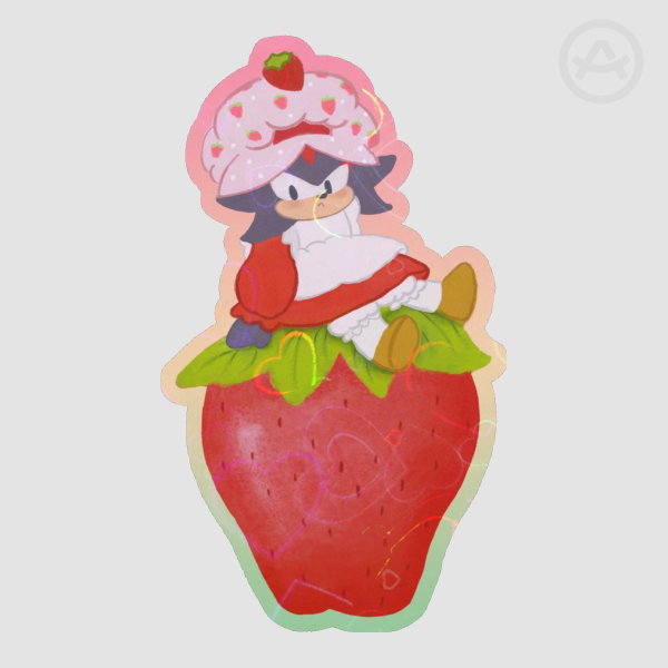 [Sonic] Strawberry Shadow Die Cut Sticker