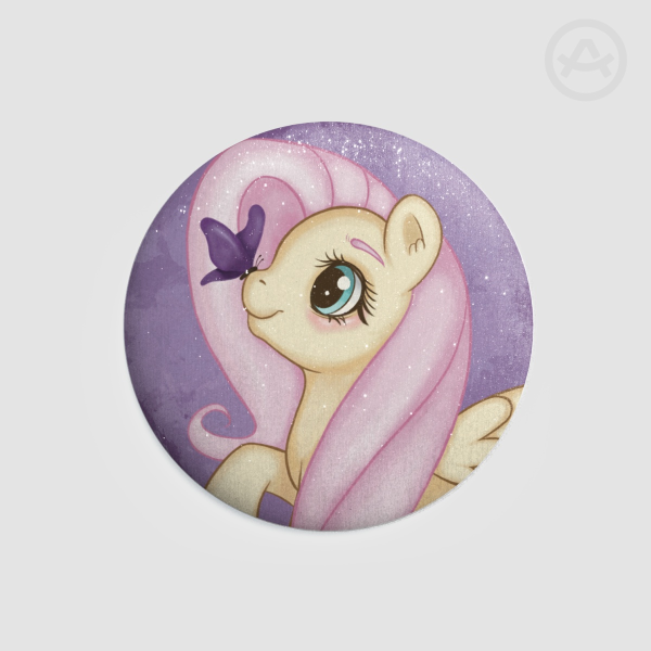 Flutterhy with Butterfly Round Badge
