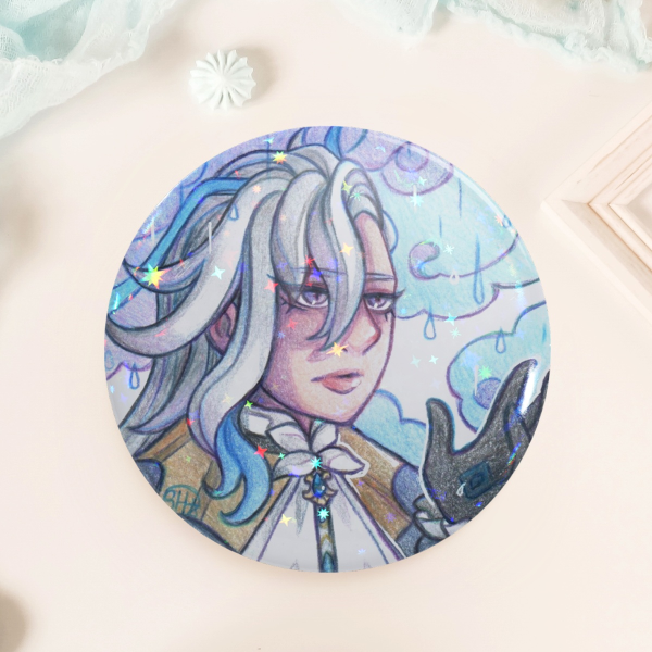 Neuvillette (Genshin) holo star Badge (big)