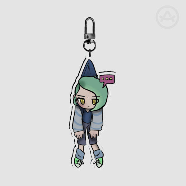 being picked up Alex Acrylic Keychains