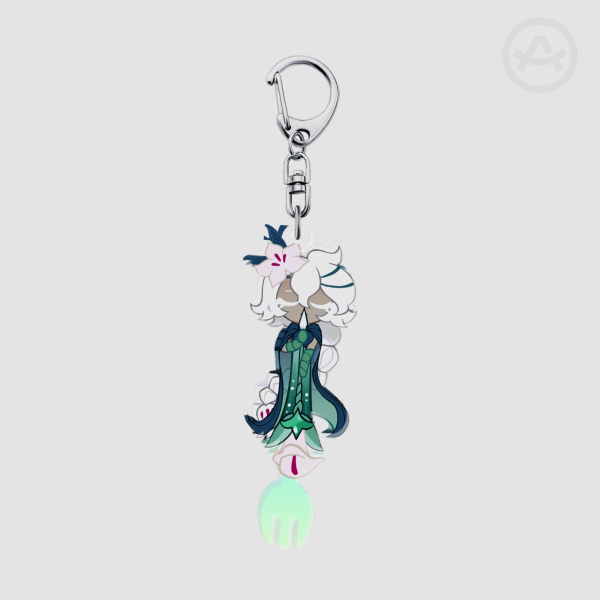 White Lily Fork Acrylic Keychain