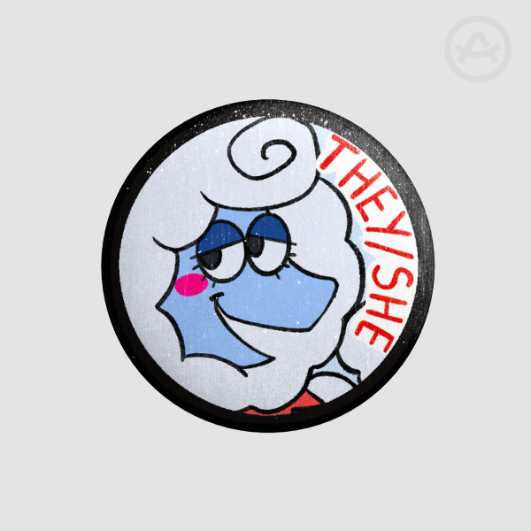 Elnina They/She Pronouns Badge [deltarune]