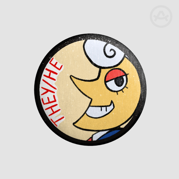 Lanino They/He Pronouns Badge [deltarune]