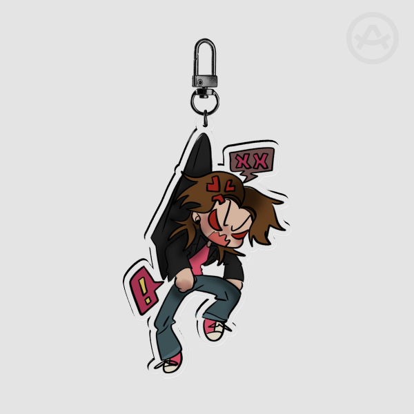 being picked up Max Acrylic Keychain