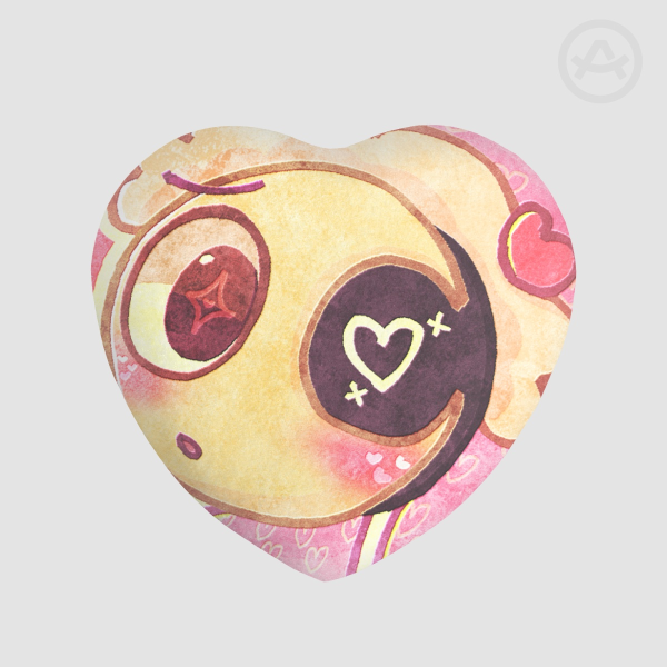DW Valentines AU Astro Heart Plush Badge