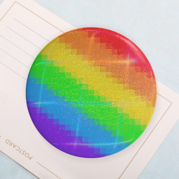 Rainbow Flag Pixel Button Pin