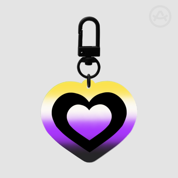 Nonbinary Heart Keychain/Charm