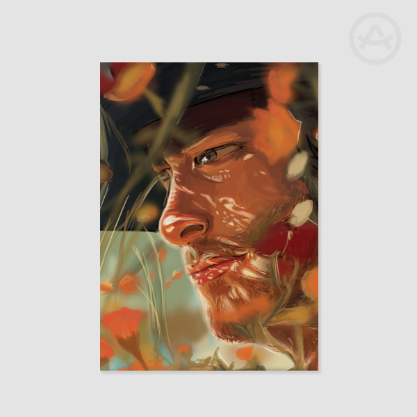 Red Dead Redemption Arthur Morgan Flowers A4 Art Print