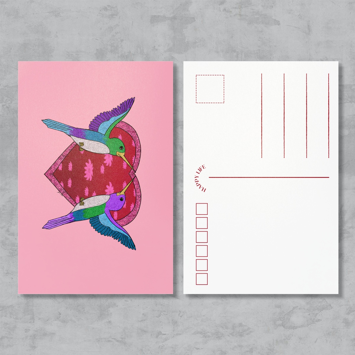 Hummingbirds in Love Postcard