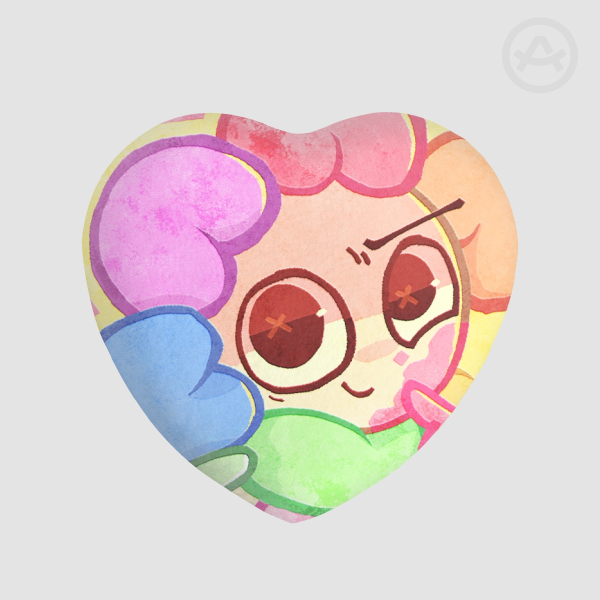 DW Valentines AU Dandy Heart Plush Badge