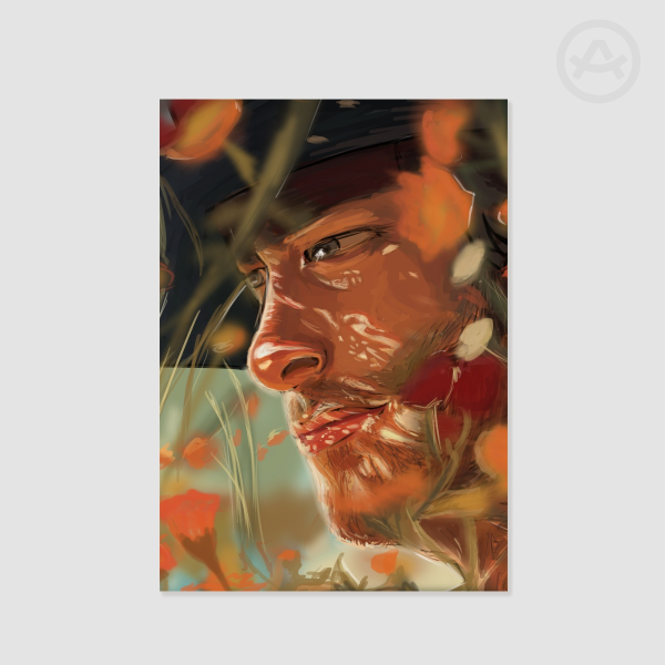 Red Dead Redemption Arthur Morgan Flowers A5 Art Print Poster