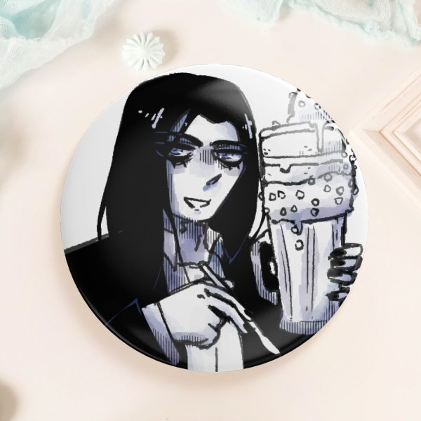 Jackie With Grotesque Milkshake Button Pin