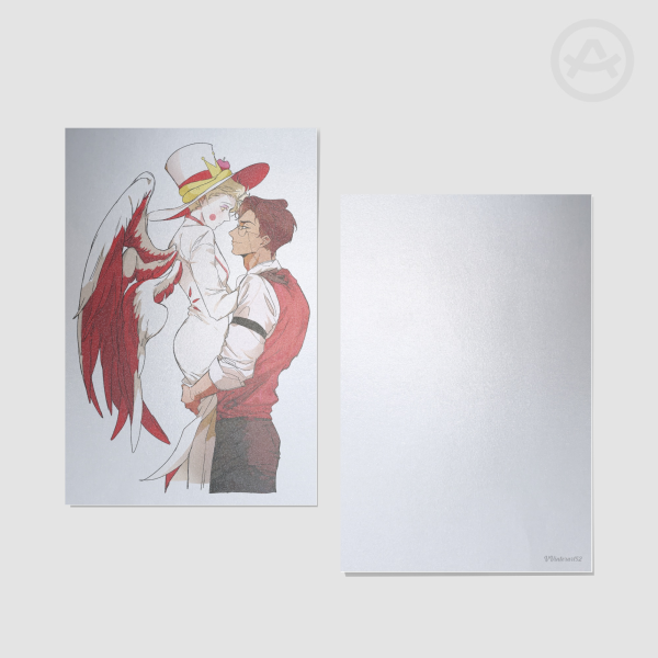 Human Alastor and Fallen Angel postcard