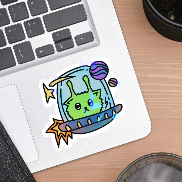 OC Glorp Green Cat UFO Sticker