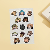 OC | Silly Heads Coated Paper Stickers Sheet