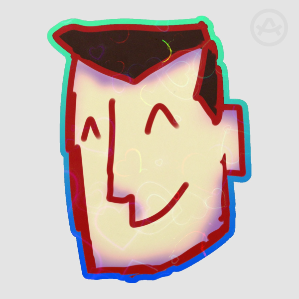 Professor Head  Colored Edge Die Cut Stickers