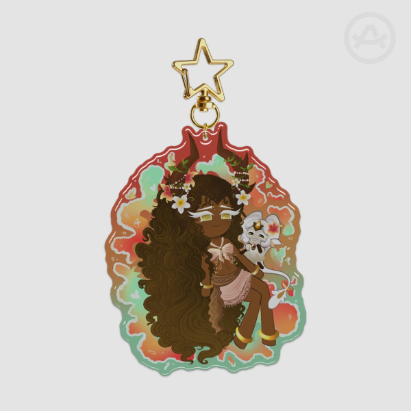 (Epoxy) millennial tree summer keychain