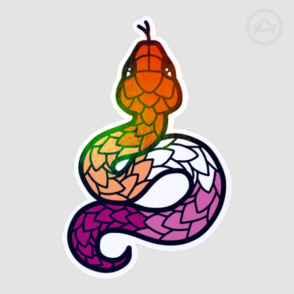 Lesbian Pride Snake Sticker