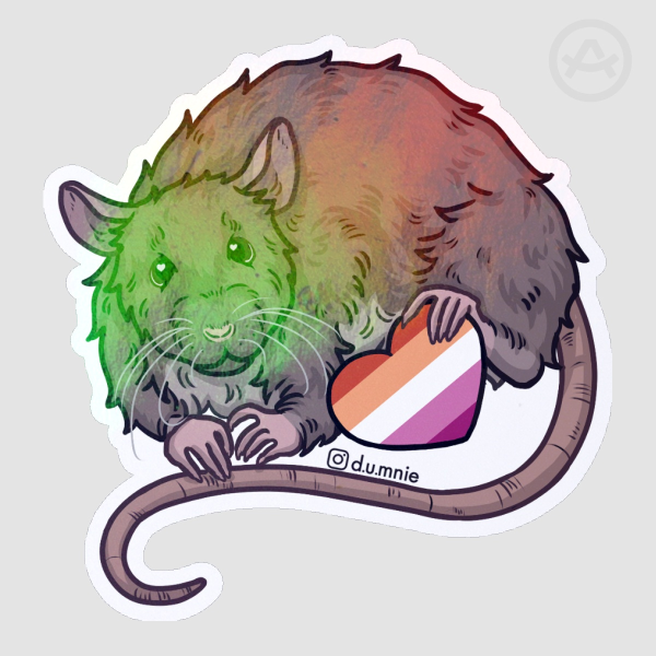 Lesbian Pride Rat Sticker