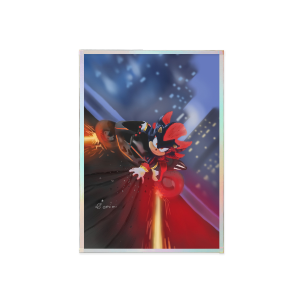 [Sonic] Shadow Art Board with Rainbow-Edged - 4.1"x5.83 "(105x148mm)