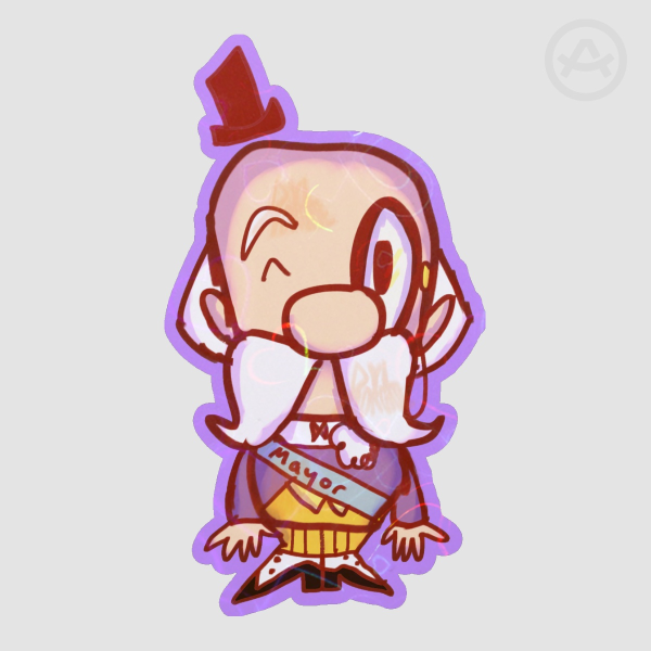 Mayor  Colored Edge Die Cut Stickers