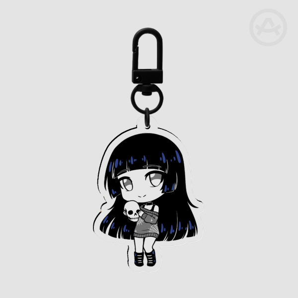 Chibi Girl with Skull Acrylic Charm
