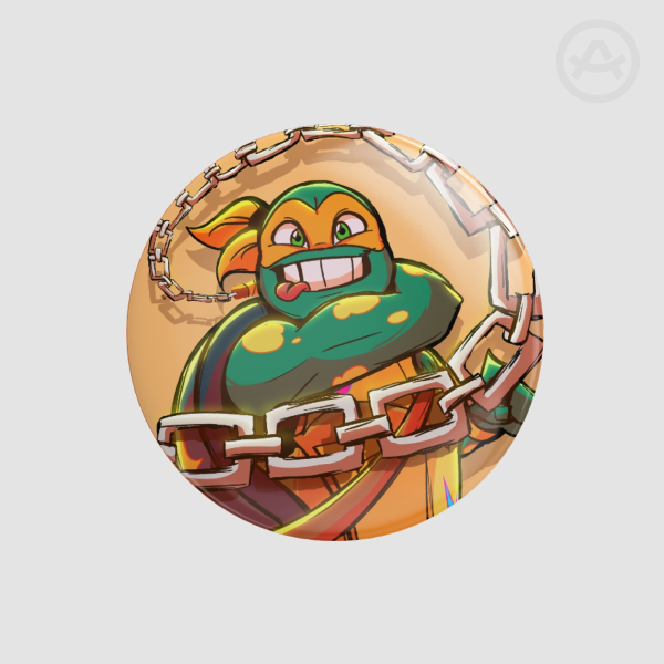 Mikey ROTTMNT Pin/Badge