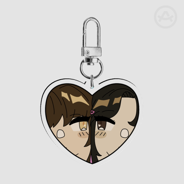 Shelby Katherine Elizabeth duo heart keychain
