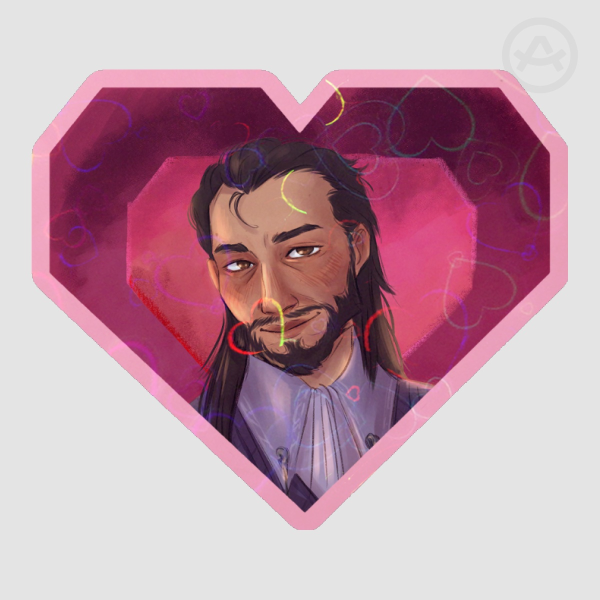 Lucanis Dragon Age Heart Sticker