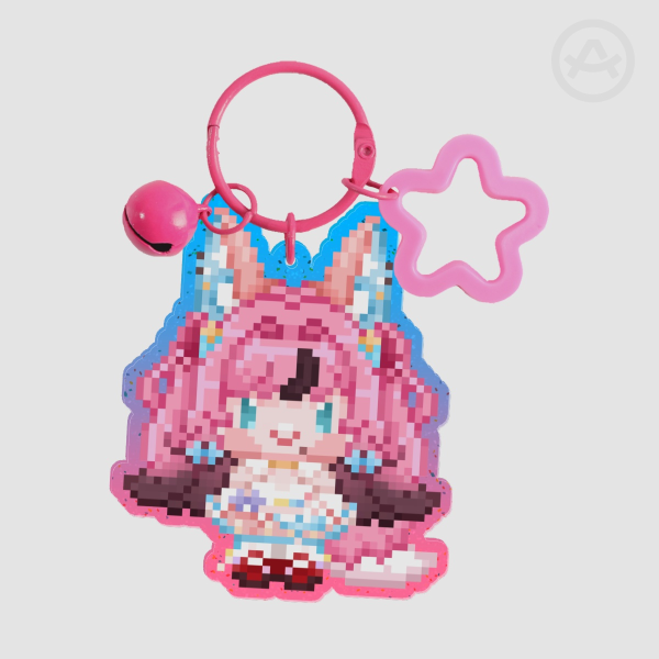 Pixel Foxxo Colored Edge Acrylic Keychains