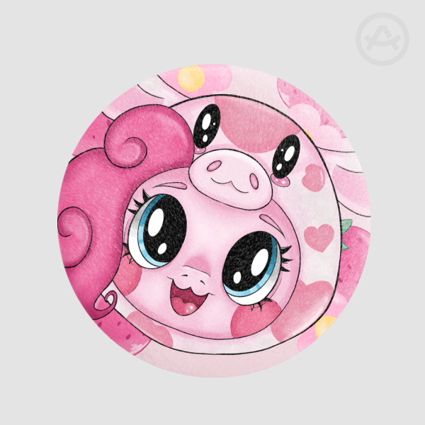 Strawberry Milky Pie Plush Badges