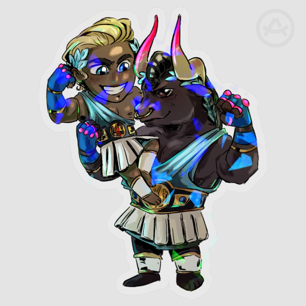 Hades Asterius and Theseus Clear Sticker