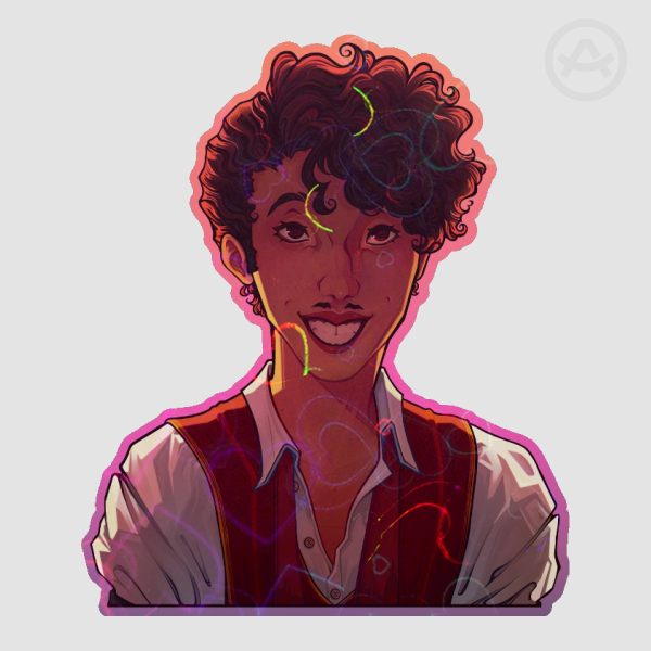 Human Alastor Colored Edge Die Cut Stickers