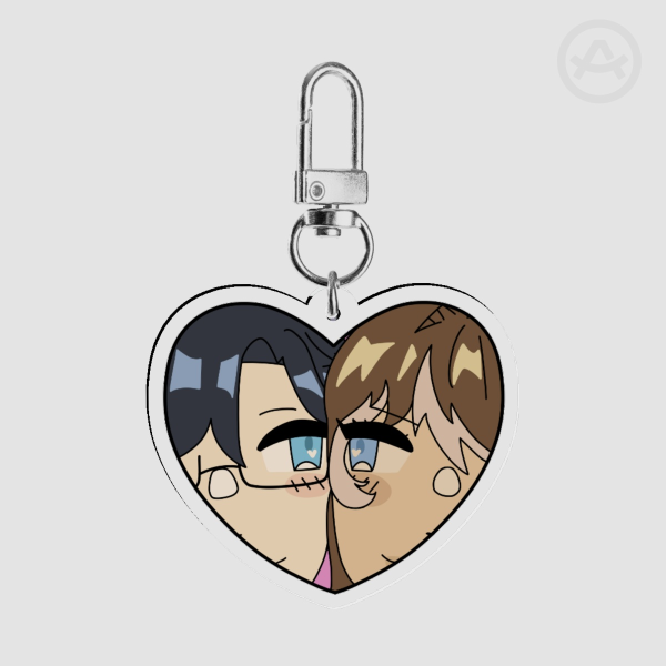 Pearlescentmoon Cubfan duo heart keychain