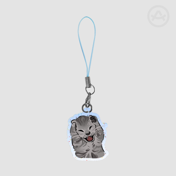 Crying kitten keychain