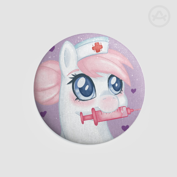 Nurse Redheart Badges (Button Pins)