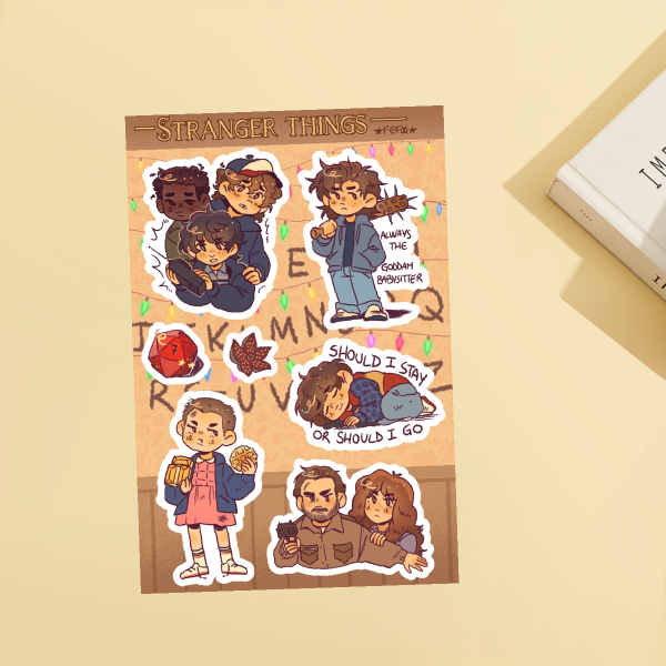 Stranger things Stickers Sheet