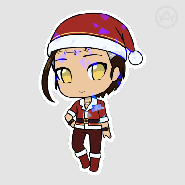 Christmas Big Al Broken Glass Holo Sticker