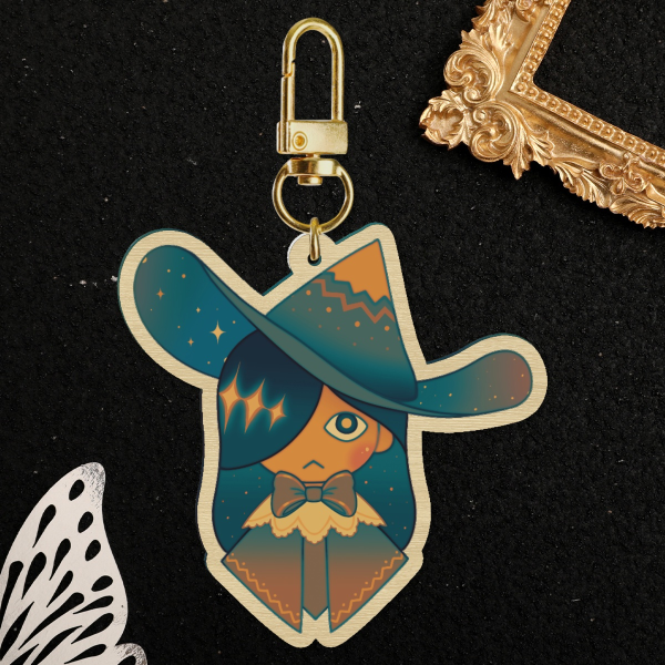Star Witch Wood Keychains