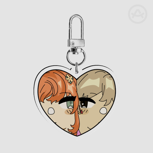 Grian Geminitay duo heart keychain