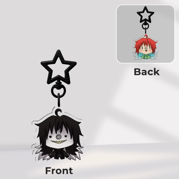 Laughing Jack clear acrylic keychain