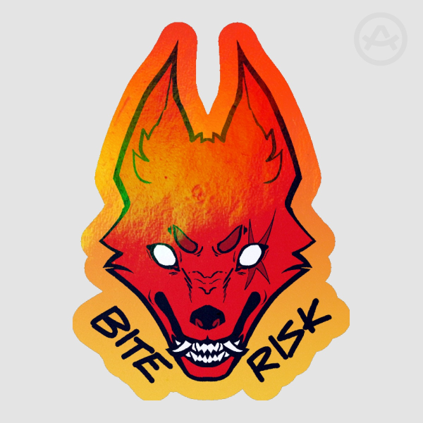 BITE RISK sticker