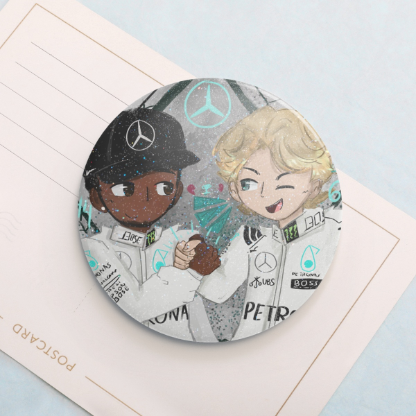 Formula 1 Lewis and Nico Glitter Pin