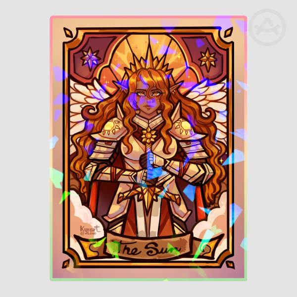 Queen angel knight of the sun Colored Edge Die Cut Stickers 66mm x 89mm